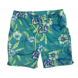 SH596 Men’s Vineyard Vines Flower print Lined Hawaiian Swim Trunks L